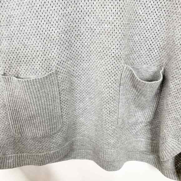 Evolution by Cyrus Cowl Neck Sweater Large Womens Perforated Gray Ribbed - Picture 4 of 8